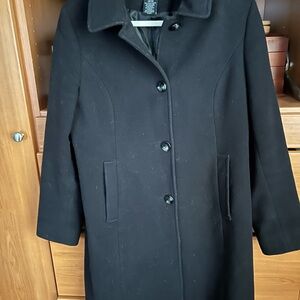 Apostrophe Black Wool Trench Coat